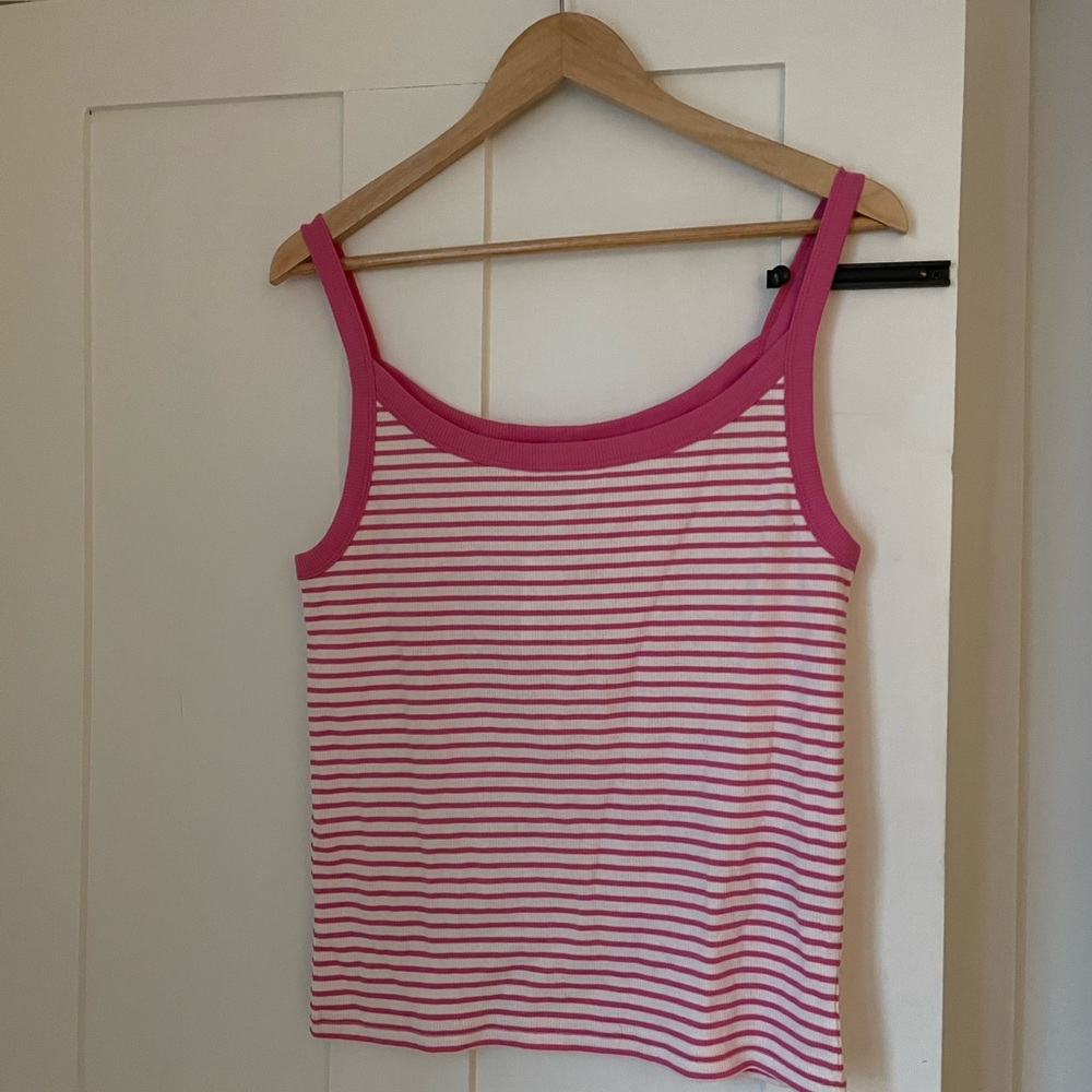 J Crew Women’s Slim Striped Strappy Ribbed Tank Top